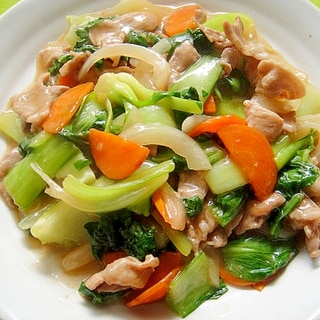 チンゲン菜と豚肉の中華風炒め煮